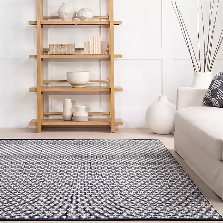 Dark Gray and Ivory Dainty Diamond Area Rug, 5x8>Kirklands Home Store