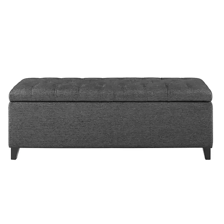 Dark Button Tufted Storage Bench>Kirklands Home Flash Sale