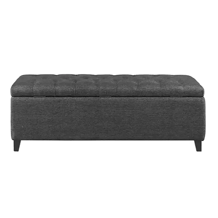 dark_gray_button_tufted_storage_bench_3.webp Dark Button Tufted Storage Bench>Kirklands Home Flash Sale