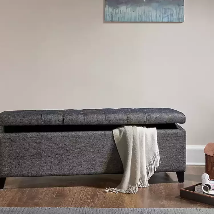dark_gray_button_tufted_storage_bench_4.webp Dark Button Tufted Storage Bench>Kirklands Home Flash Sale