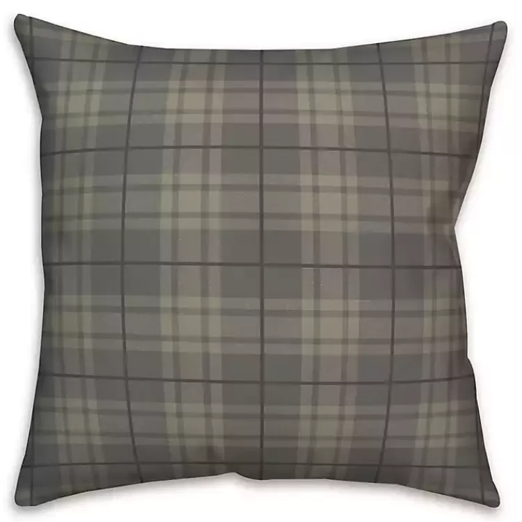 Dark Plaid Indoor/Outdoor Pillow>Kirklands Home Clearance