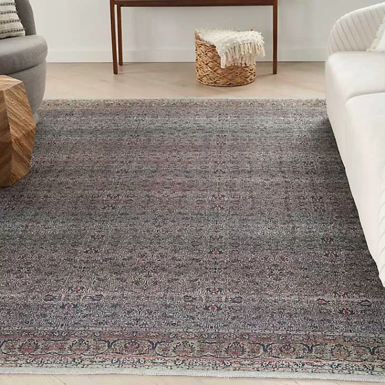 Dark Vintage Floral Washable Area Rug, 7x9>Kirklands Home Store
