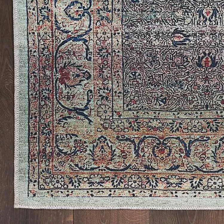 Dark Vintage Floral Washable Area Rug, 7x9>Kirklands Home Store