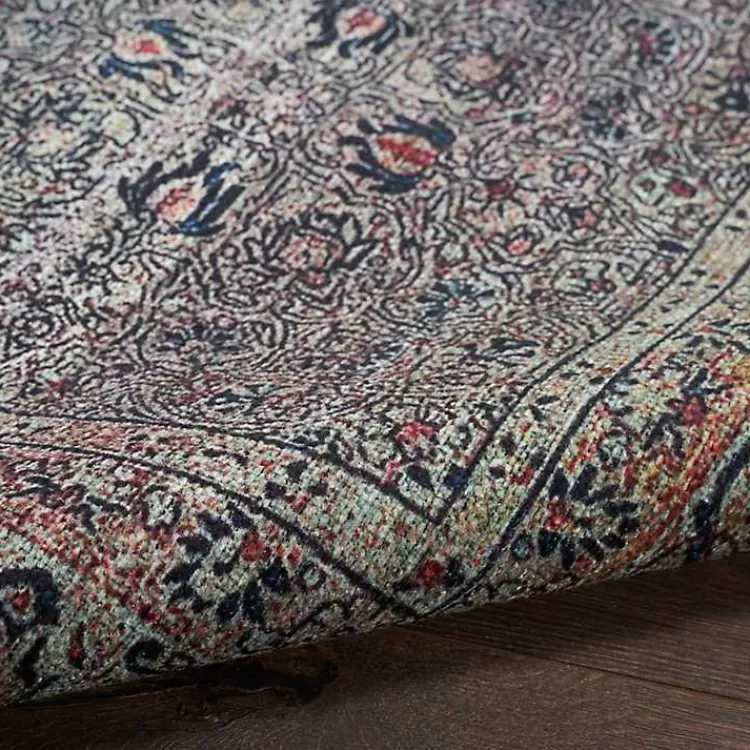 Dark Vintage Floral Washable Area Rug, 7x9>Kirklands Home Store