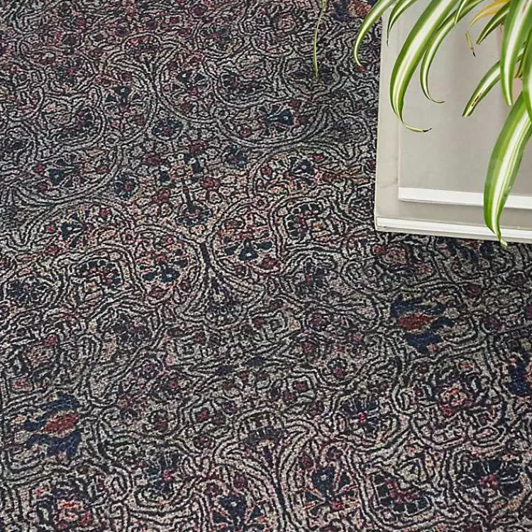 Dark Vintage Floral Washable Area Rug, 7x9>Kirklands Home Store