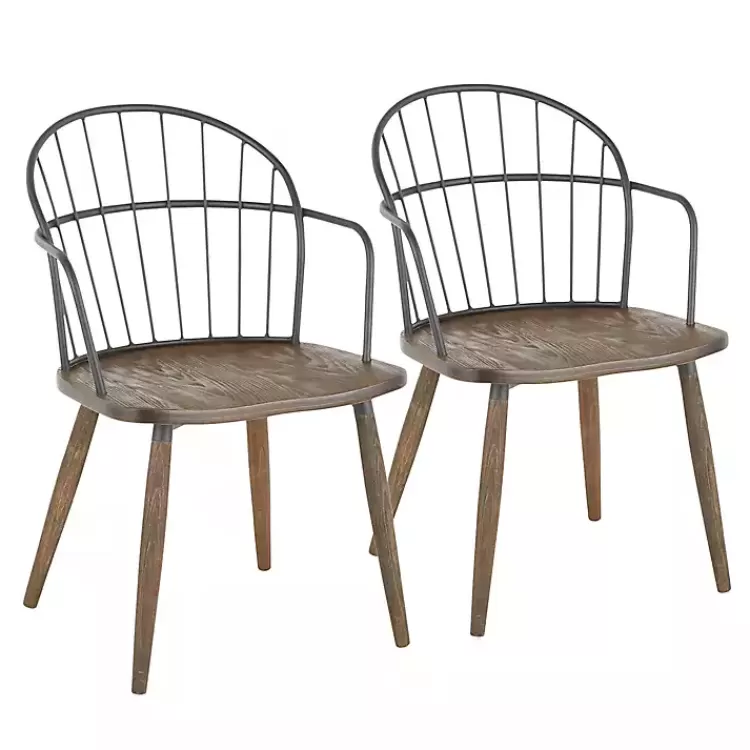 Dark Walnut Wood Spindle Dining Chairs, Set of 2>Kirklands Home Outlet