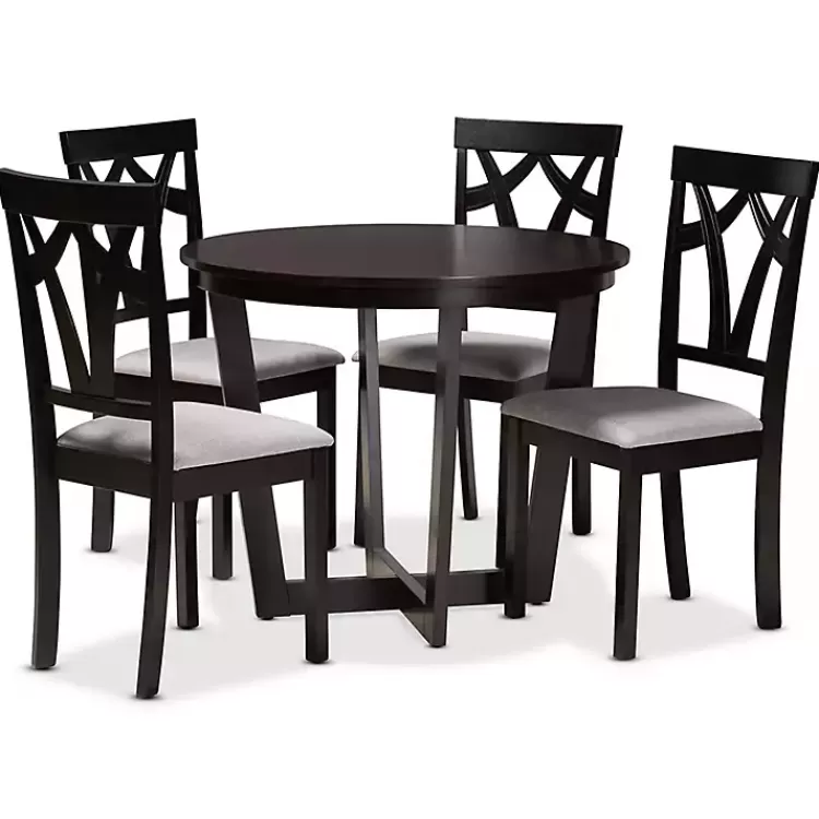 Dark Wooden Interlocked Base 5-pc. Dining Set>Kirklands Home Best