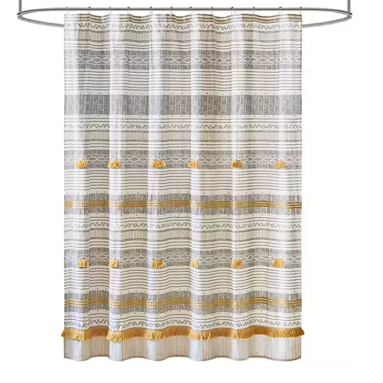 Decorative Stripe Tassel Shower Curtain>Kirklands Home Discount