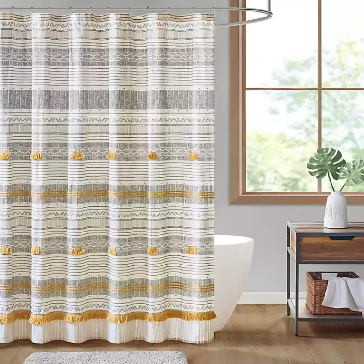 Decorative Stripe Tassel Shower Curtain>Kirklands Home Discount