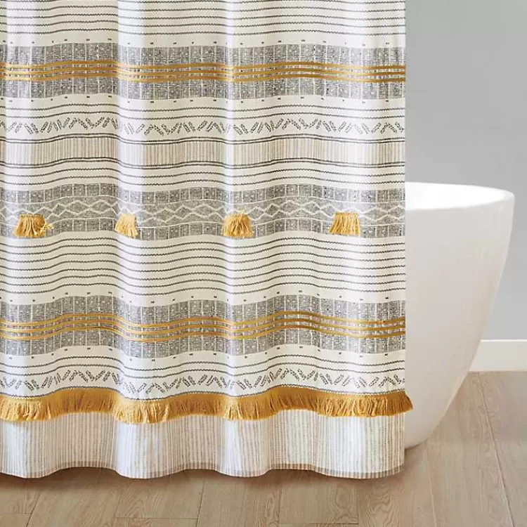 decorative_stripe_tassel_shower_curtain_6.webp Decorative Stripe Tassel Shower Curtain>Kirklands Home Discount