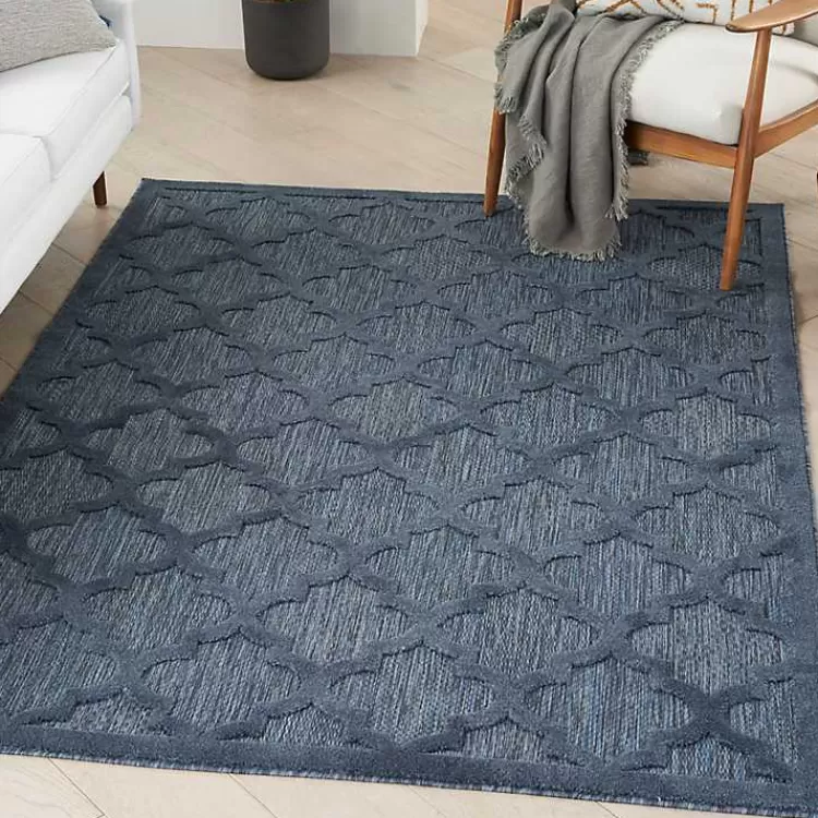 deep_navy_trellis_outdoor_area_rug_x_5.webp Deep Navy Trellis Outdoor Area Rug, 4x6>Kirklands Home Fashion