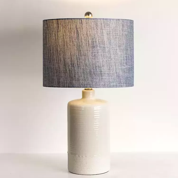 Denim Shade Ribbed Table Lamp>Kirklands Home Flash Sale