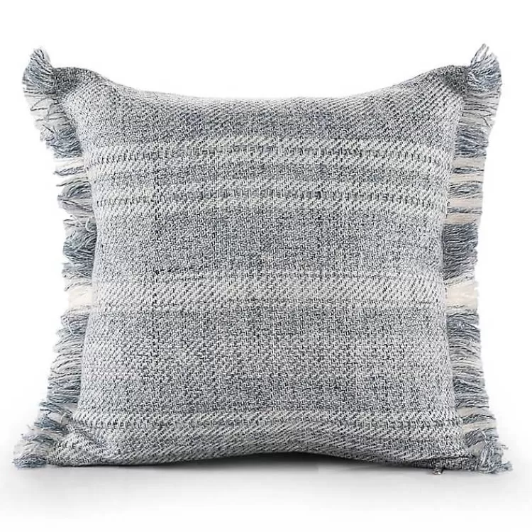 Denim Contemporary Stripe Outdoor Throw Pillow>Kirklands Home Clearance