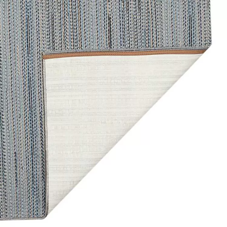 Denim Woven Lines Indoor/Outdoor Accent Rug, 2x2>Kirklands Home Flash Sale