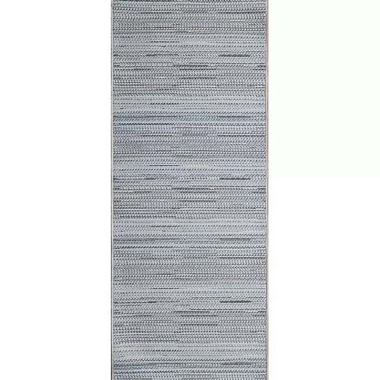 Denim Woven Lines Indoor/Outdoor Runner, 1x4>Kirklands Home Outlet