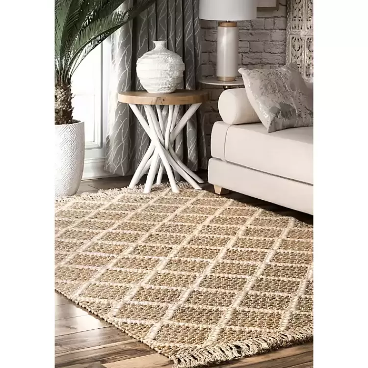 Diamond Helen Woven Jute Tassel Area Rug, 8x10>Kirklands Home Fashion
