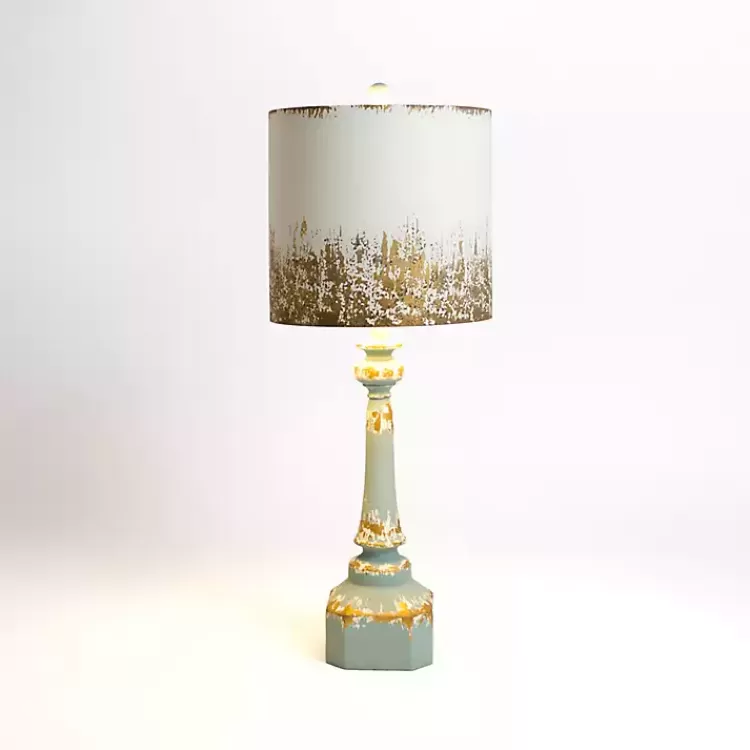Distressed Blue Painted Metal Shade Table Lamp>Kirklands Home Shop