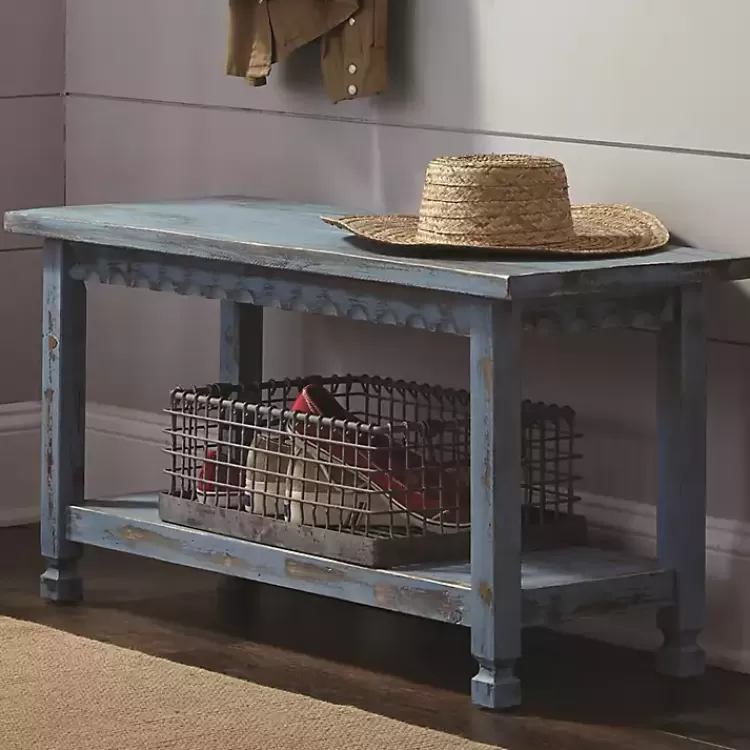 Distressed Wood Antique Bench>Kirklands Home Online