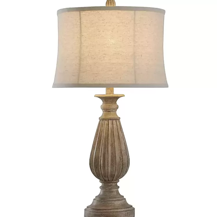 Distressed Brown Spindle Table Lamp>Kirklands Home Best Sale