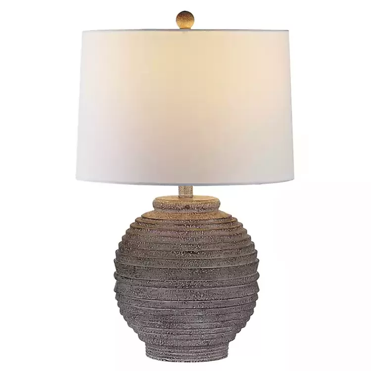 Distressed Charcoal Textured Resin Table Lamp>Kirklands Home New