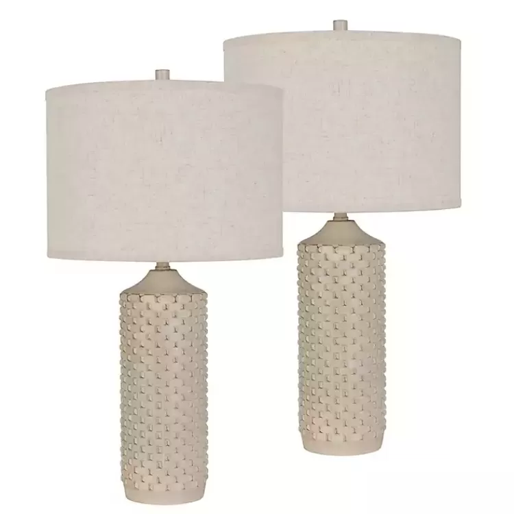 Distressed Cream Textured Table Lamps, Set of 2>Kirklands Home Cheap