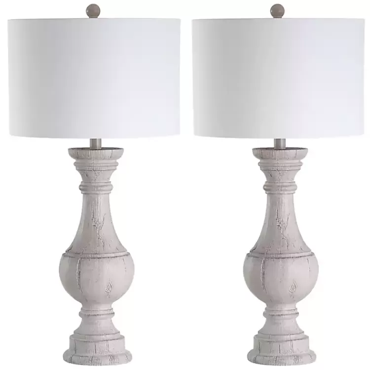 Distressed Ivory Faux Wood Table Lamps, Set of 2>Kirklands Home Clearance