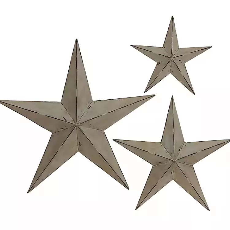 Distressed Metal Stars 3-pc. Outdoor Plaque Set>Kirklands Home Shop