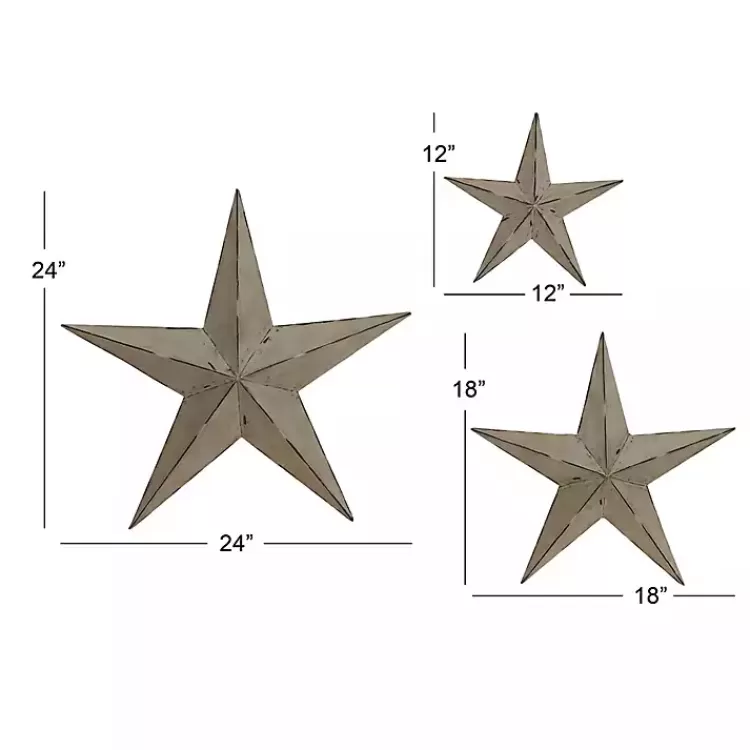 Distressed Metal Stars 3-pc. Outdoor Plaque Set>Kirklands Home Shop