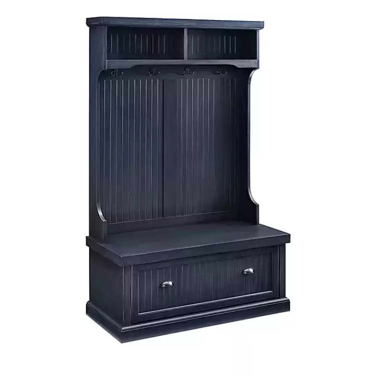 Distressed Navy Seanan Storage Hall Tree>Kirklands Home Outlet
