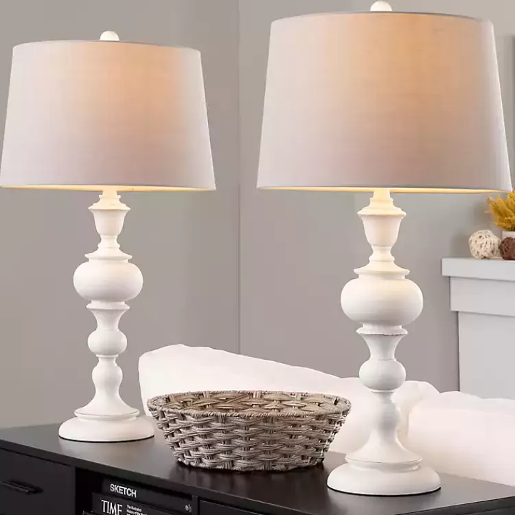 Distressed Off-White Morocco Table Lamps, Set of 2>Kirklands Home Store