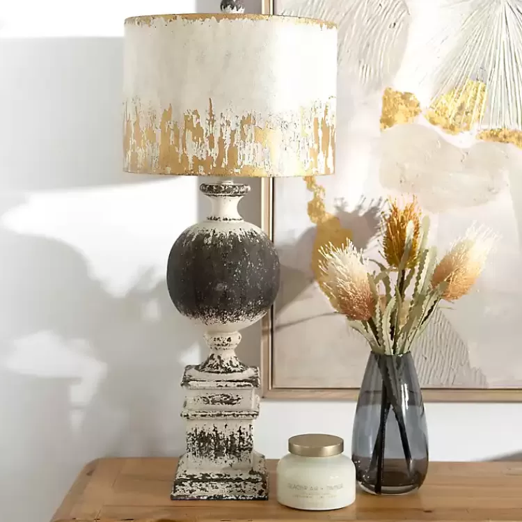 Distressed Round Black Table Lamp>Kirklands Home Discount