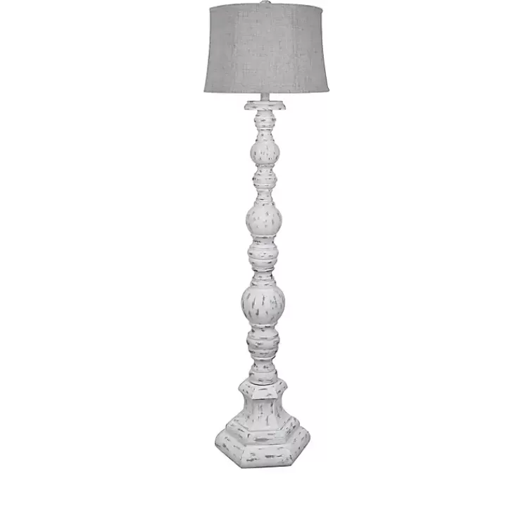Distressed White Floor Lamp>Kirklands Home Fashion