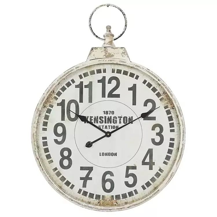 Distressed White Pocket Wall Clock>Kirklands Home Hot