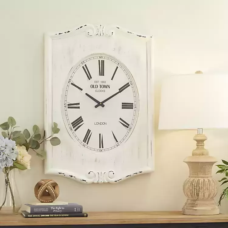 distressed_white_wood_scroll_wall_clock_7.webp Distressed White Wood Scroll Wall Clock>Kirklands Home Best Sale