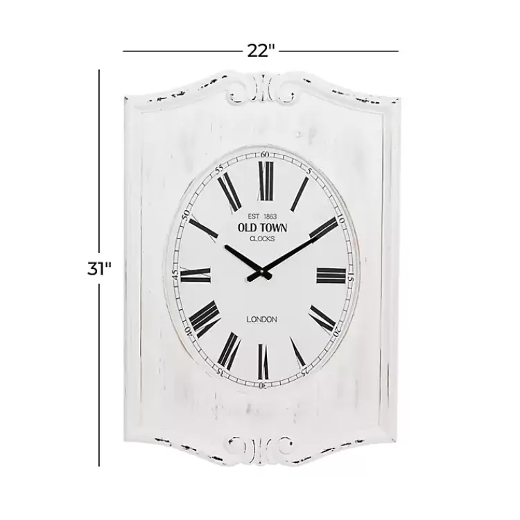 distressed_white_wood_scroll_wall_clock_8.webp Distressed White Wood Scroll Wall Clock>Kirklands Home Best Sale