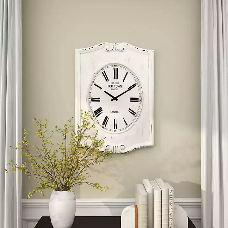 distressed_white_wood_scroll_wall_clock_9.webp Distressed White Wood Scroll Wall Clock>Kirklands Home Best Sale