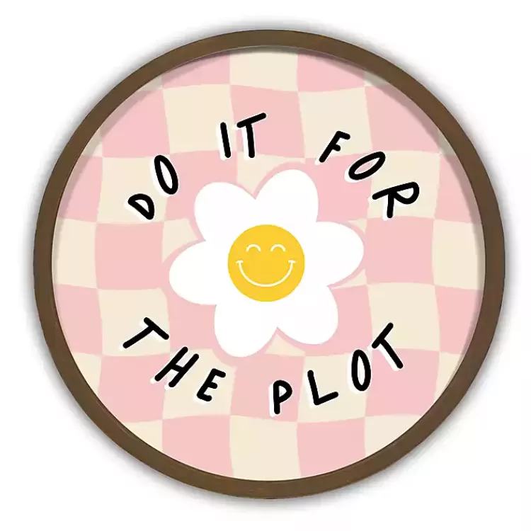 Do It For The Plot Checkered Round Wall Art>Kirklands Home New