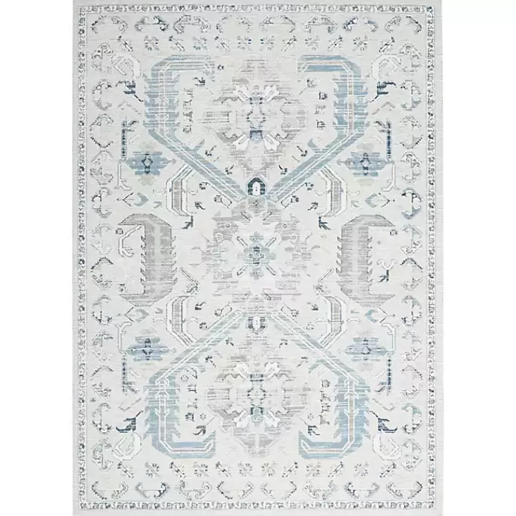 Dove Gray Ornate Bordered Area Rug, 5x7>Kirklands Home Store