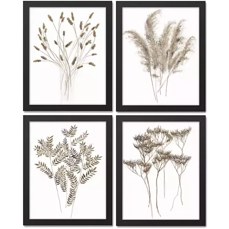 Dried Florals 4-pc. Framed Canvas Art Print Set>Kirklands Home Flash Sale