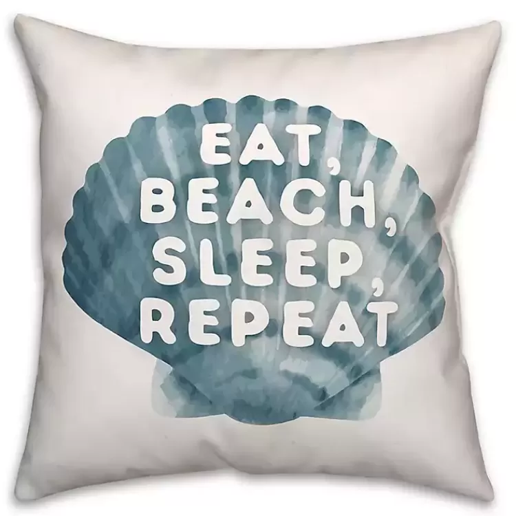 Eat, Beach, Sleep, Repeat Outdoor Throw Pillow>Kirklands Home New