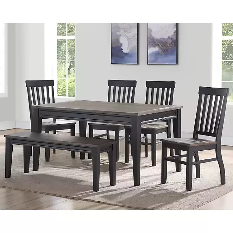 Ebony and Driftwood Two-Tone Bench>Kirklands Home Flash Sale