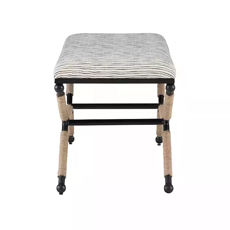eclectic_black_and_white_striped_x_frame_bench_2.webp Eclectic Black and White Striped X Frame Bench>Kirklands Home Shop