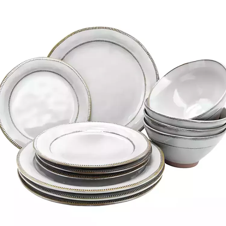 Eggshell Glazed Round 12-pc. Dinnerware Set>Kirklands Home Hot