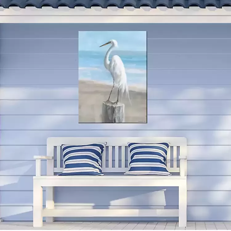 Egret Portrait Outdoor Canvas Art Print>Kirklands Home Fashion