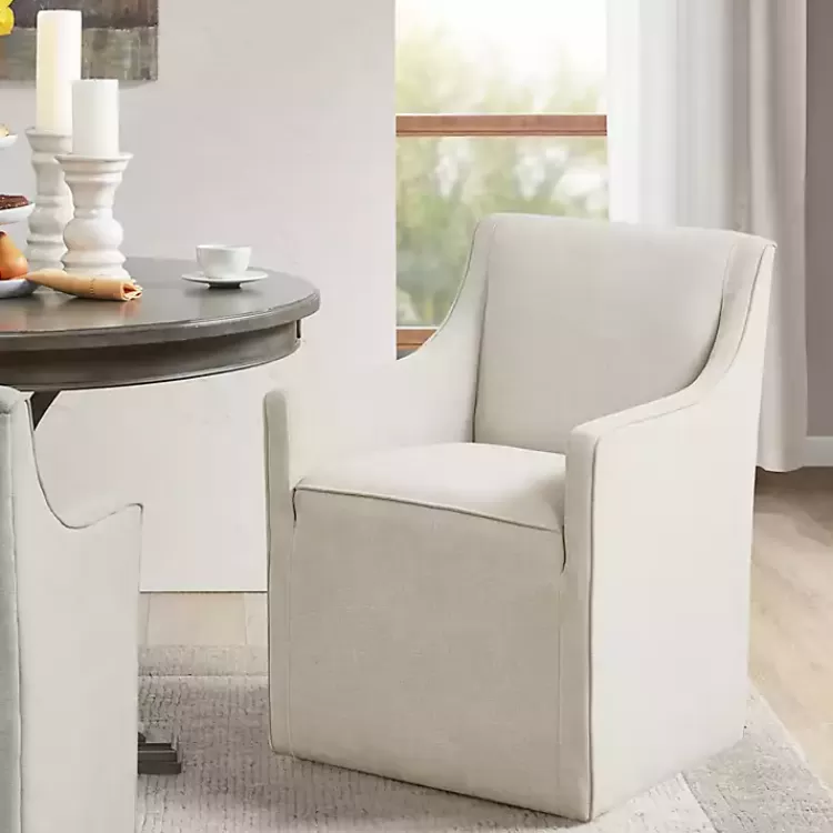 Elaine Cream Upholstered Skirted Dining Chair>Kirklands Home Fashion
