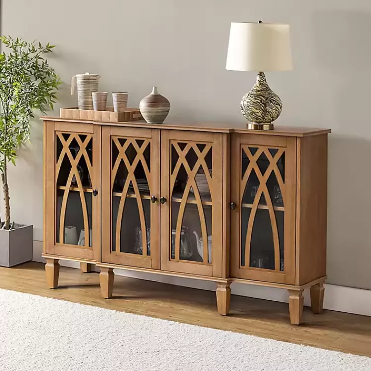 Eleanora Acorn Wood 4-Door Sideboard>Kirklands Home Outlet