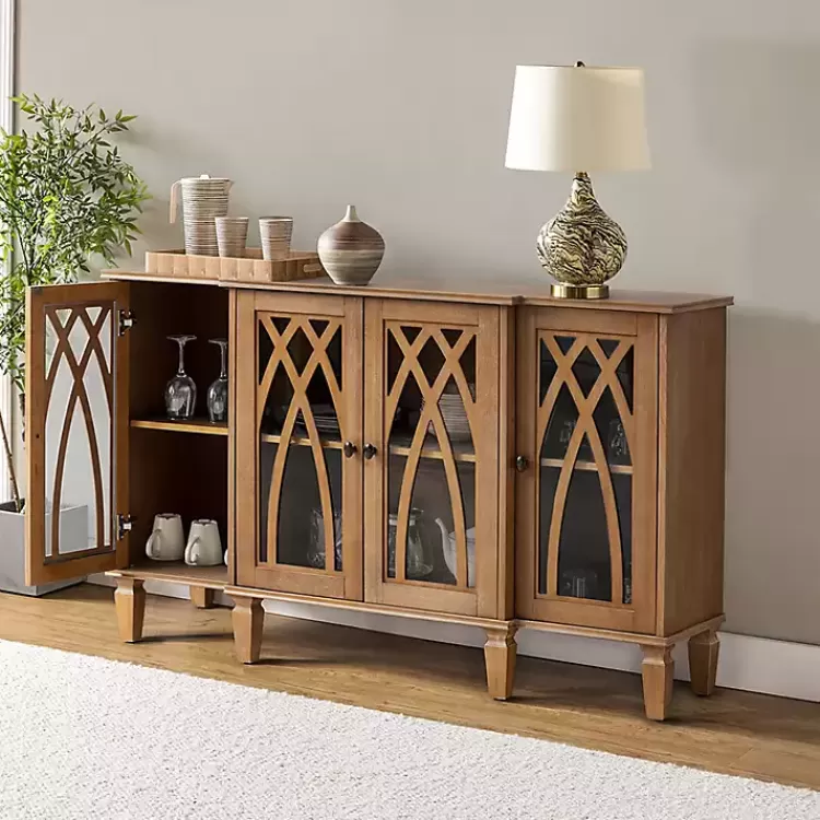 Eleanora Acorn Wood 4-Door Sideboard>Kirklands Home Outlet