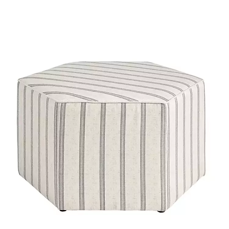 Ellen Navy Stripe Martha Stewart Cocktail Ottoman>Kirklands Home Shop