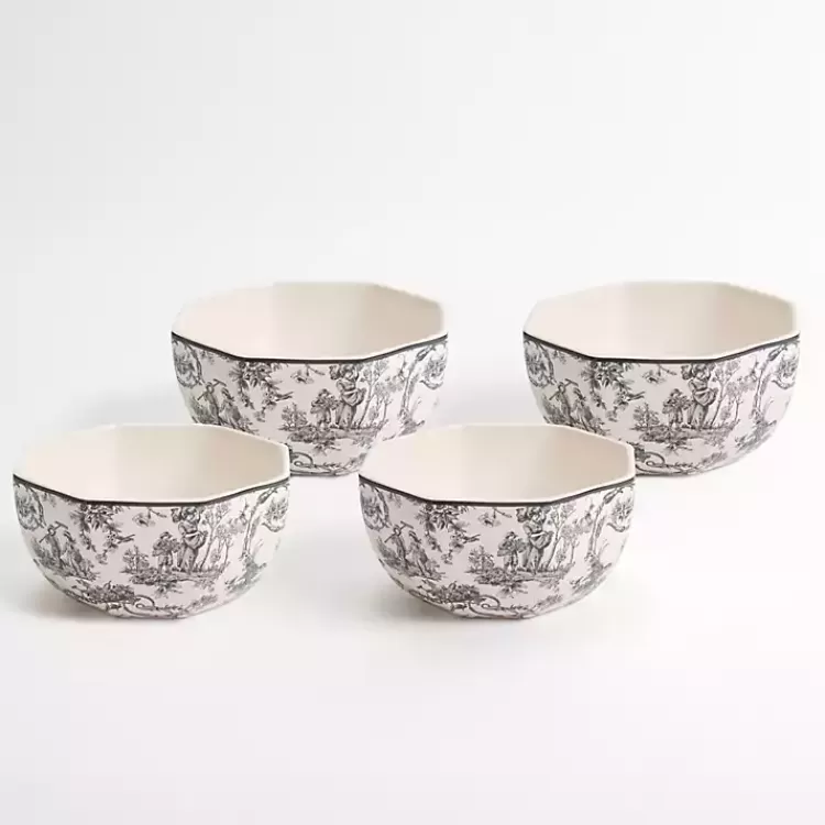 Emery Black Toile Cereal Bowls, Set of 4>Kirklands Home Best Sale