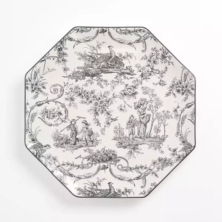 Emery Black Toile Dinner Plate>Kirklands Home Store